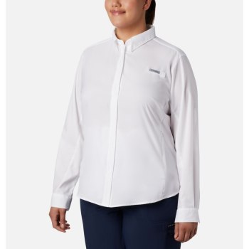 Dámské Košile Columbia PFG Tamiami II Long Sleeve Plus Size Bílé YIEDTW974